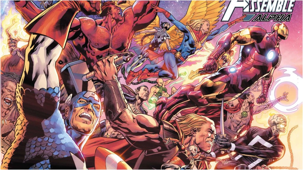 The Avengers and the Avengers of One Million BC together in battle