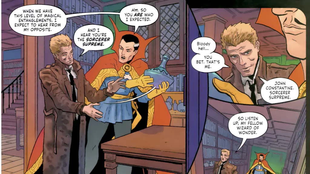 Doctor Strange and John Constantine talking 