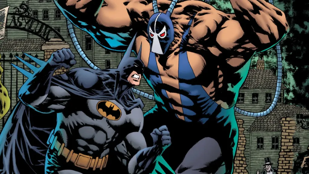 Batman facing off with Bane