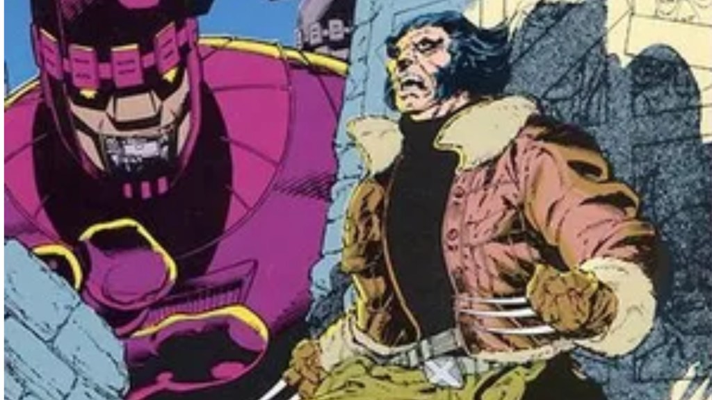 Wolverine hiding from a Sentinel in Days of Future Past