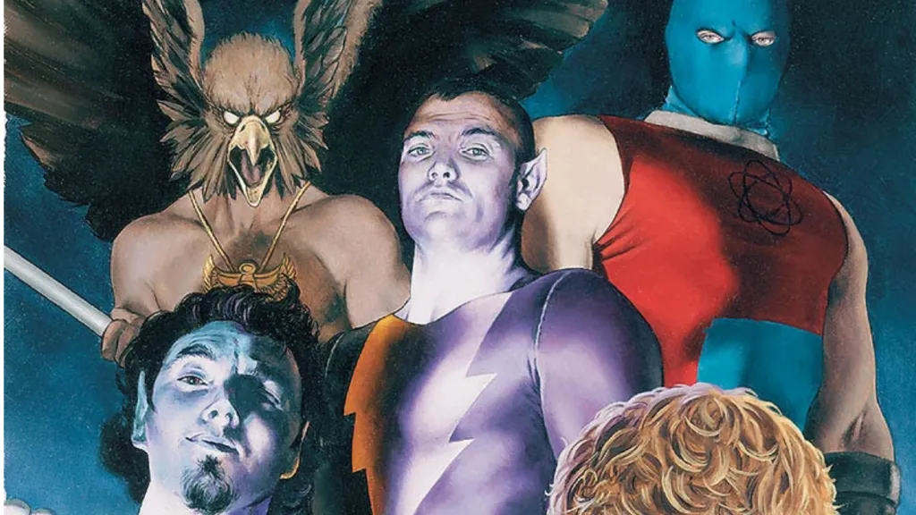 Northwind, Atom-Smasher, Black Adam, and Alex Montez standing together