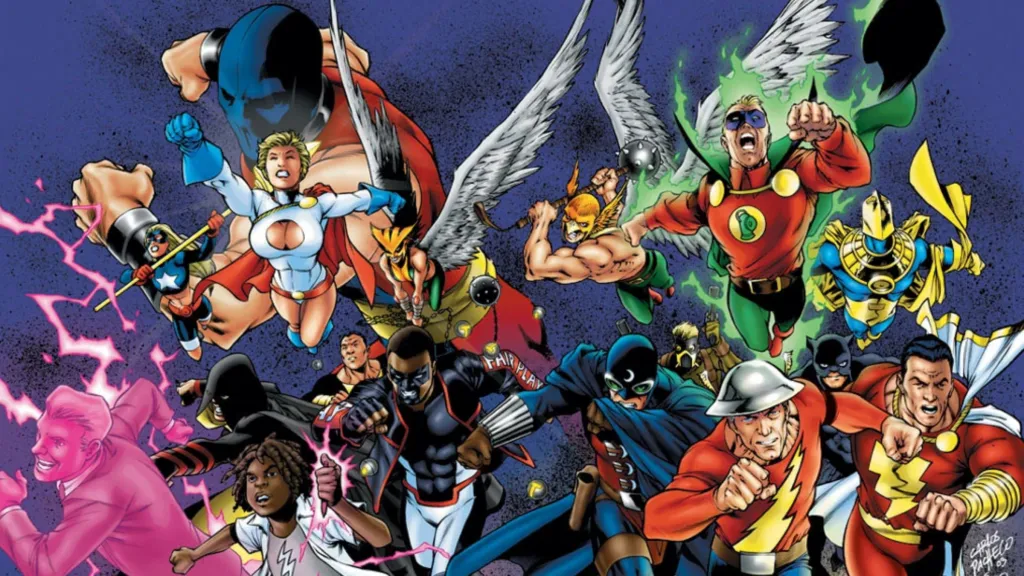 The Justice Society of America going to battle