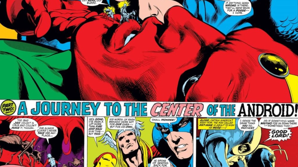 The Avengers getting ready to go into the Vision