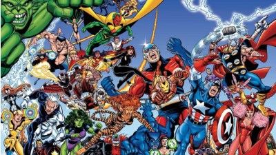 The Avengers gathered together ready for battle