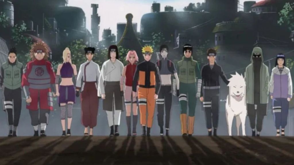 Naruto shippuden characters standing side by side