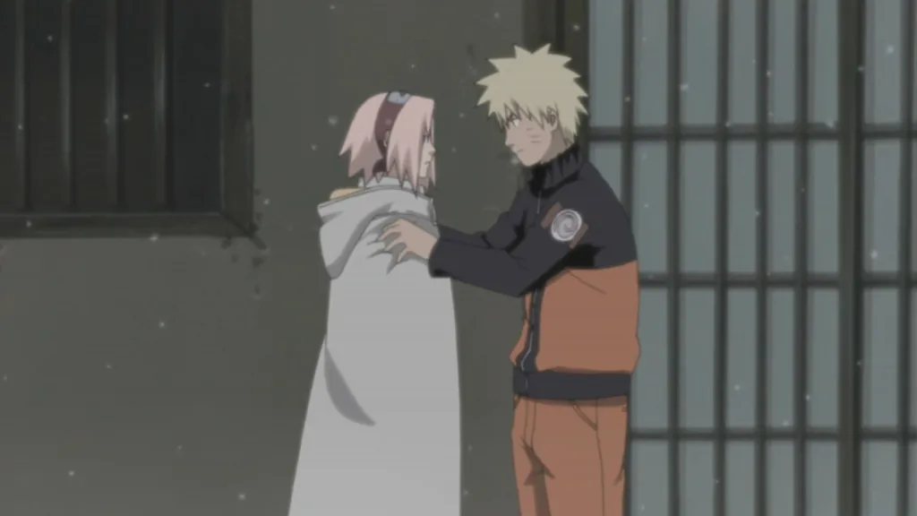 Naruto comforting Sakura