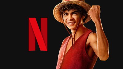 Netflix logo with live action One Piece Luffy