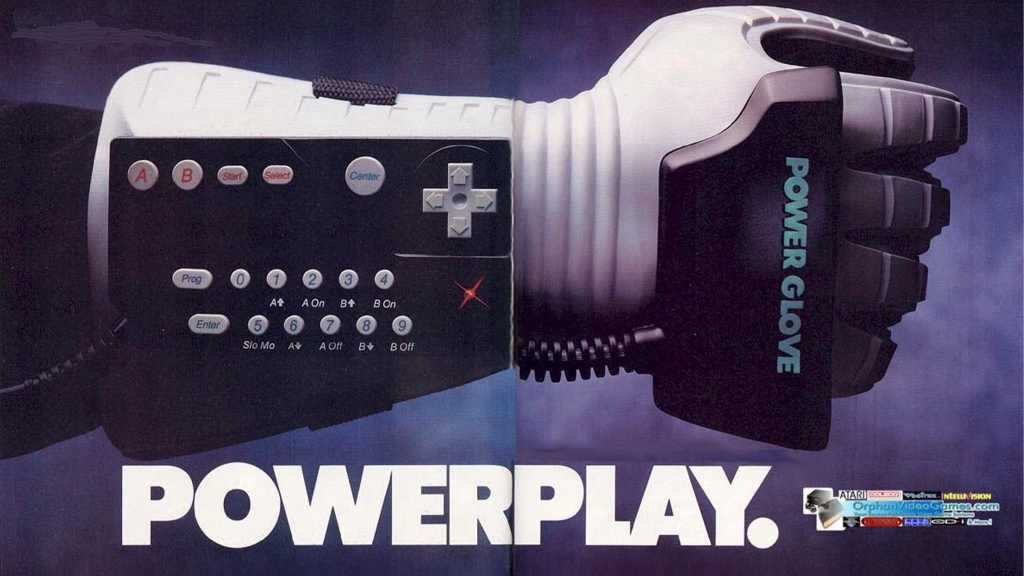 A magazine ad for the Nintendo Power Glove.
