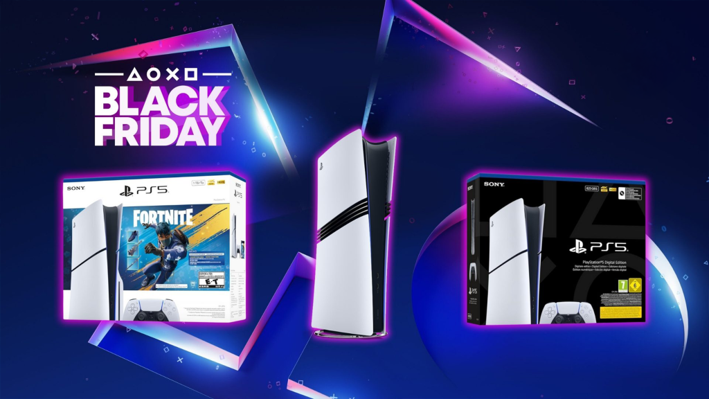 A promotional image, showing the PS5 deals for Black Friday 2025.