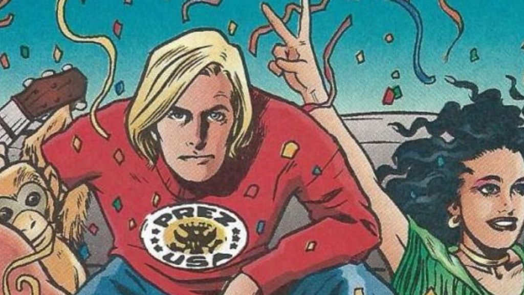 Prez Rickard in red outfit 