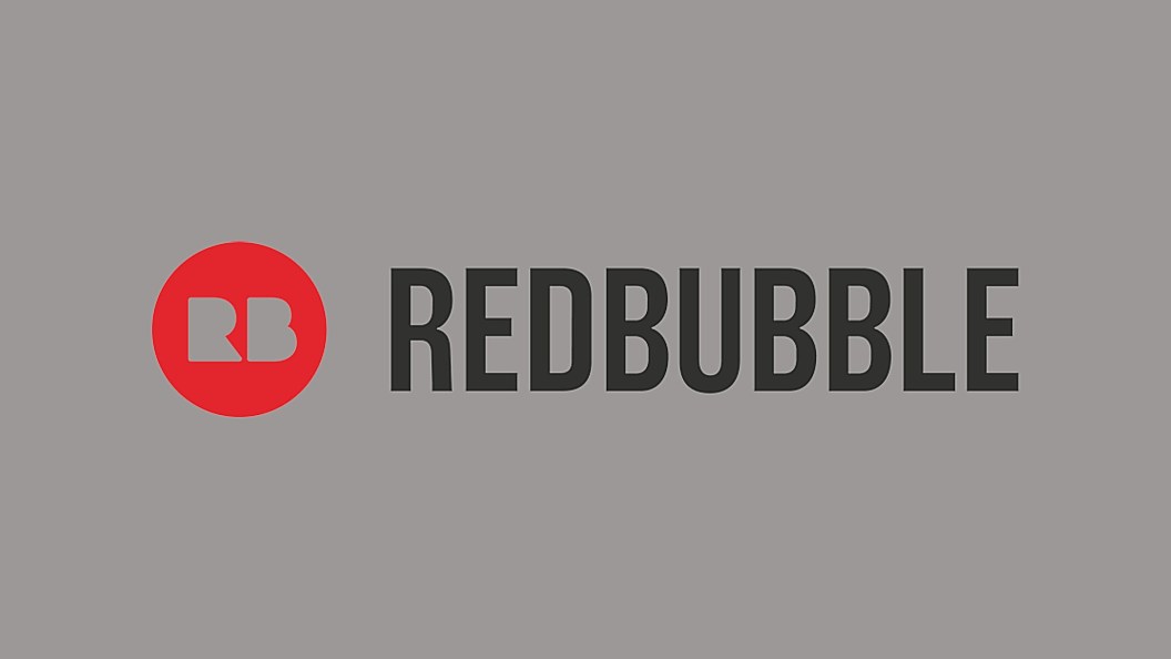 Redbubble Logo against a gray background