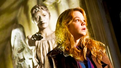 Sally Sparrow with a Weeping Angel in Doctor Who