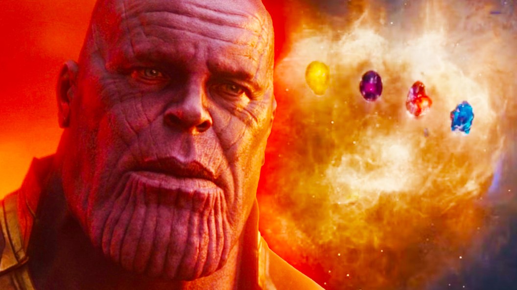 Thanos in the Soul Realm with the Infinity Stones