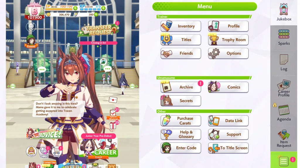 Umamusume Pretty Derby Steam UI