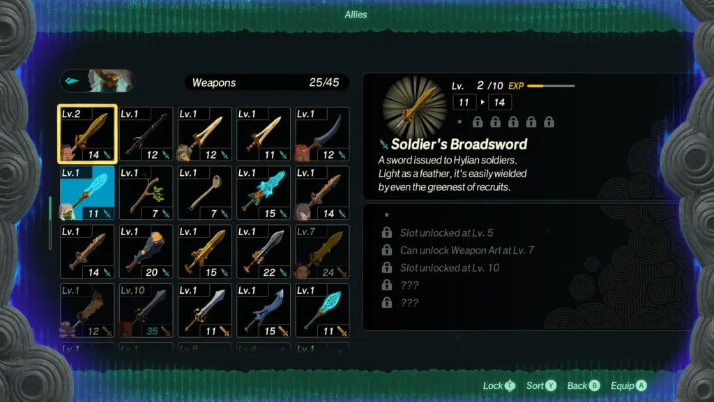 Weapon Swap Screen Age of Imprisonment