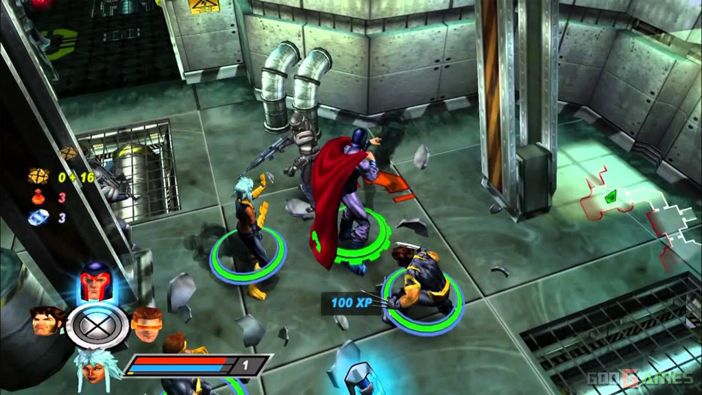 Wolverine, Magneto, Cyclops, and Storm in X-Men Legends II: Rise of Apocalypse.
