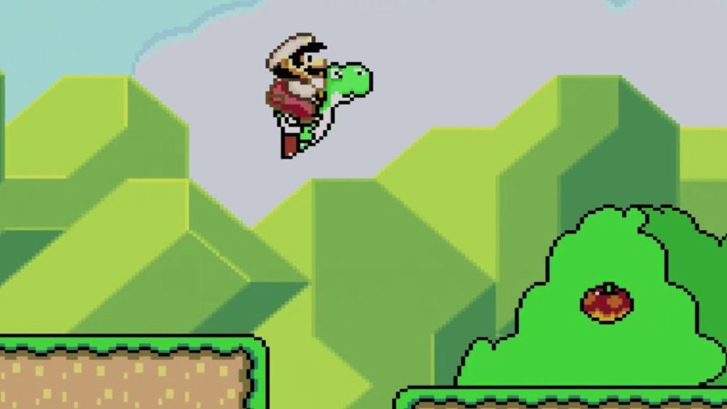 Yoshi in Super Mario World for SNES