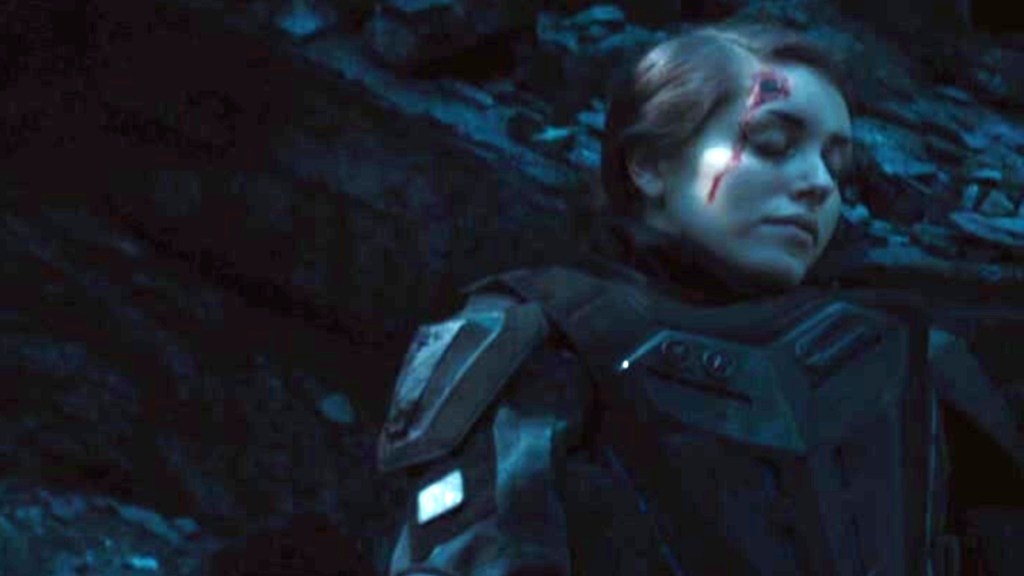 A mystery woman shown among the dead Avengers in Tony Stark's vision in Avengers: Age of Ultron (2015)