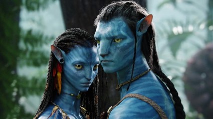 Zoe Saldana and Sam Worthington in Avatar (2009)