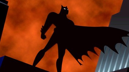 Batman's silhouette in the opening sequence of Batman: The Animated Series