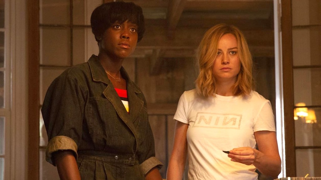 Lashana Lynch and Brie Larson in Captain Marvel