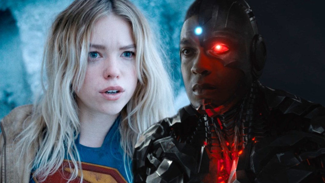 Split image of Milly Alcock as Supergirl and Ray Fisher as Cyborg