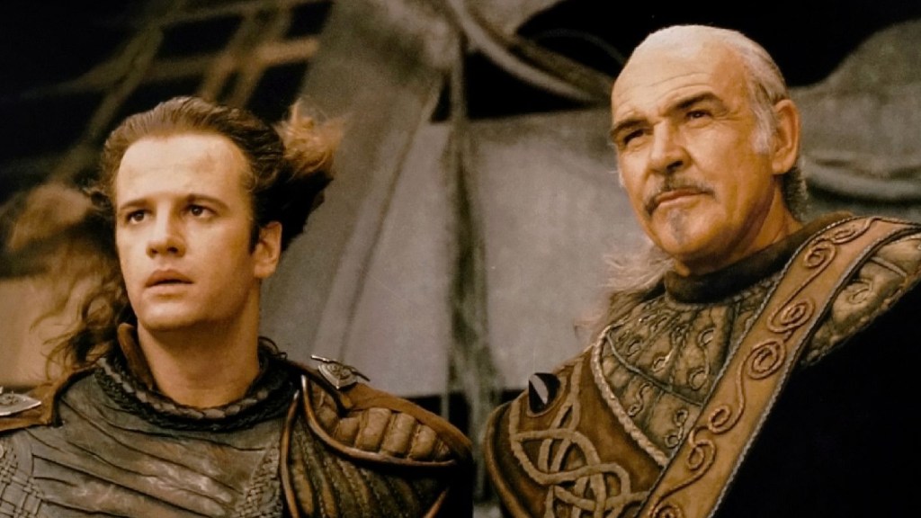 Christophe Lambert and Sean Connery in Highlander 2