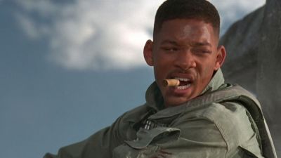 Will Smith with a cigar in Independence Day.