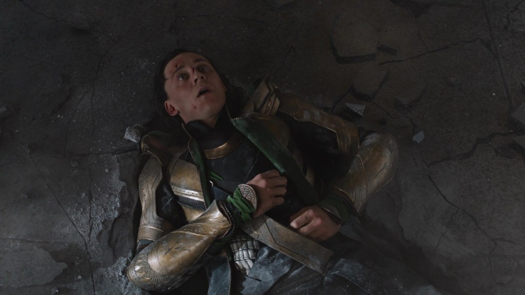 Loki after being smashed by Hulk in The Avengers (2012)