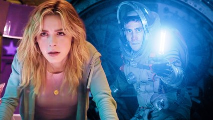 Split image of Kiernan Shipka in Totally Killer and Jake Gyllenhaal in Life