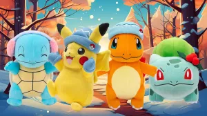 Pokemon Christmas 2025 Plush Stay Warm  In Winter With Cute Hats