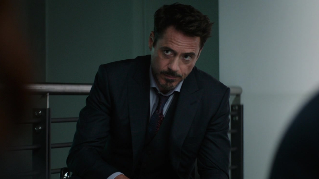 Tony Stark about to sign the Sokovia Accords in Captain America: Civil War (2016)