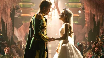 Jonathan Bailey as Fiyero and Ariana Grande as Glinda in Wicked: For Good