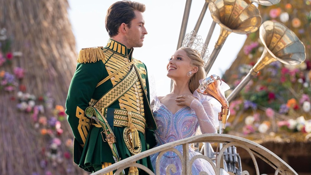 Jonathan Bailey as Fiyero and Ariana Grande as Glinda in Wicked: For Good