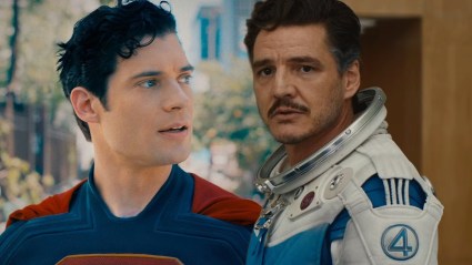 Split image of David Corenswet as Superman and Pedro Pascal as Reed Richards