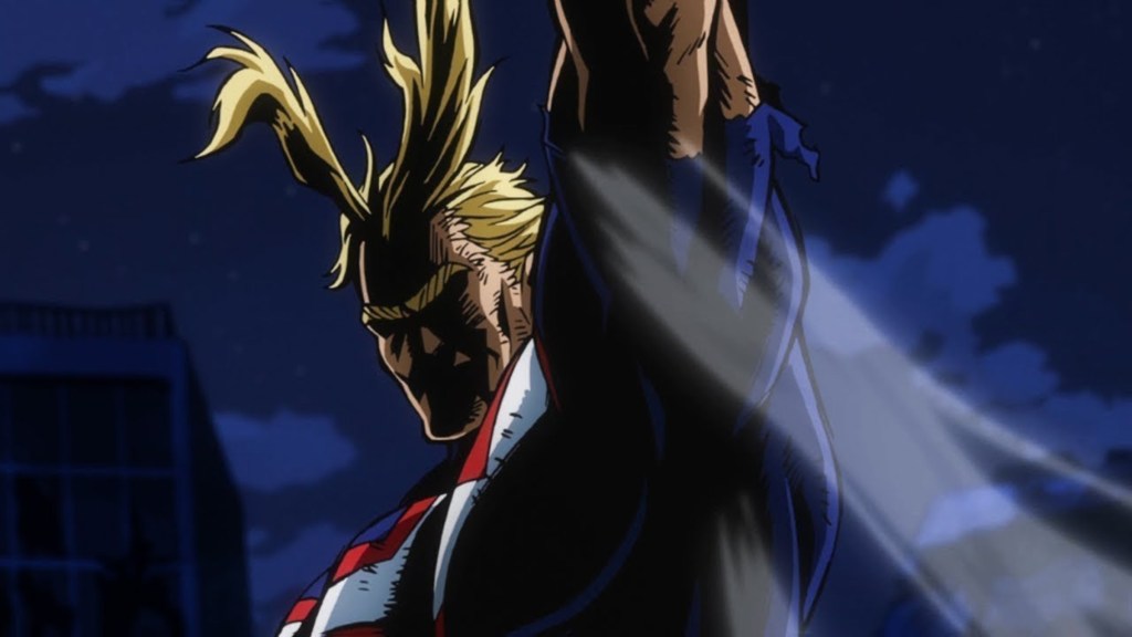 All Might raising his fist in My Hero Academia