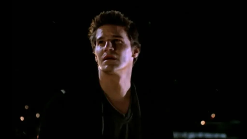 Angel looking at snow in Buffy the Vampire Slayer