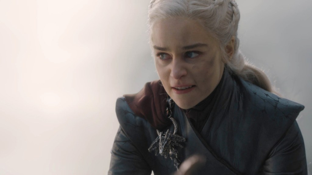 Daenerys Targaryen looking angry in Game of Thrones Season 8