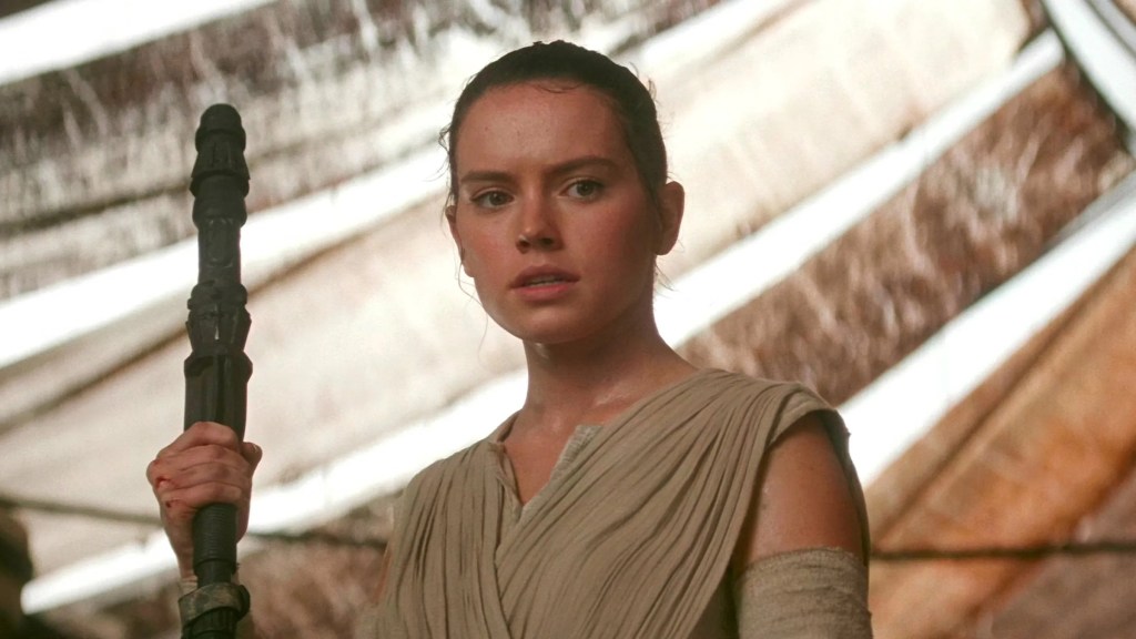 Daisy Ridley as Rey in The Force Awakens