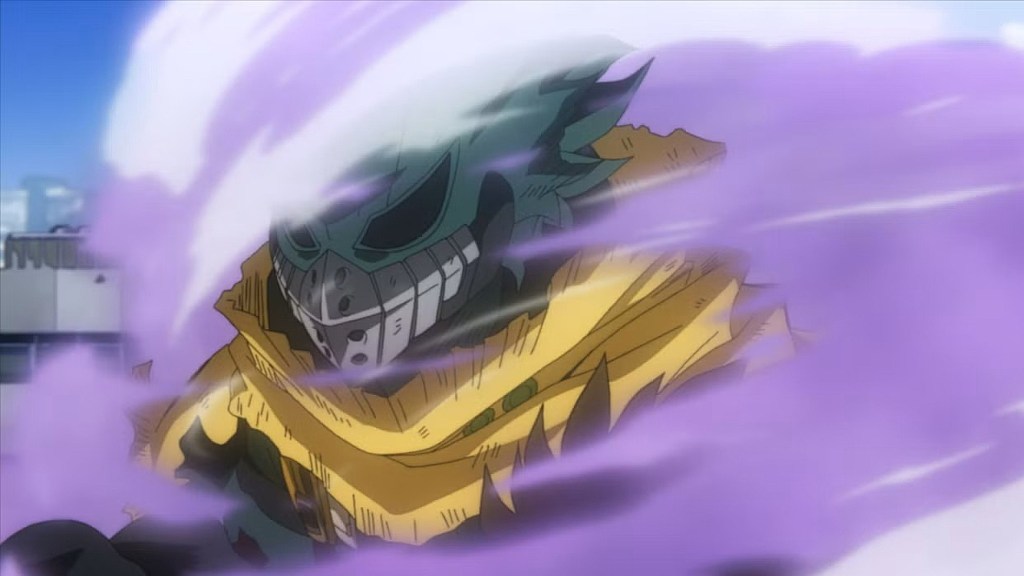 Deku using Smokescreen in My Hero Academia