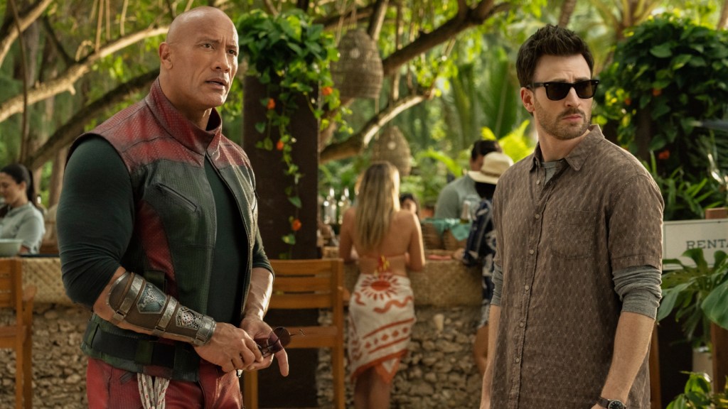 Dwayne Johnson and Chris Evans in Red One