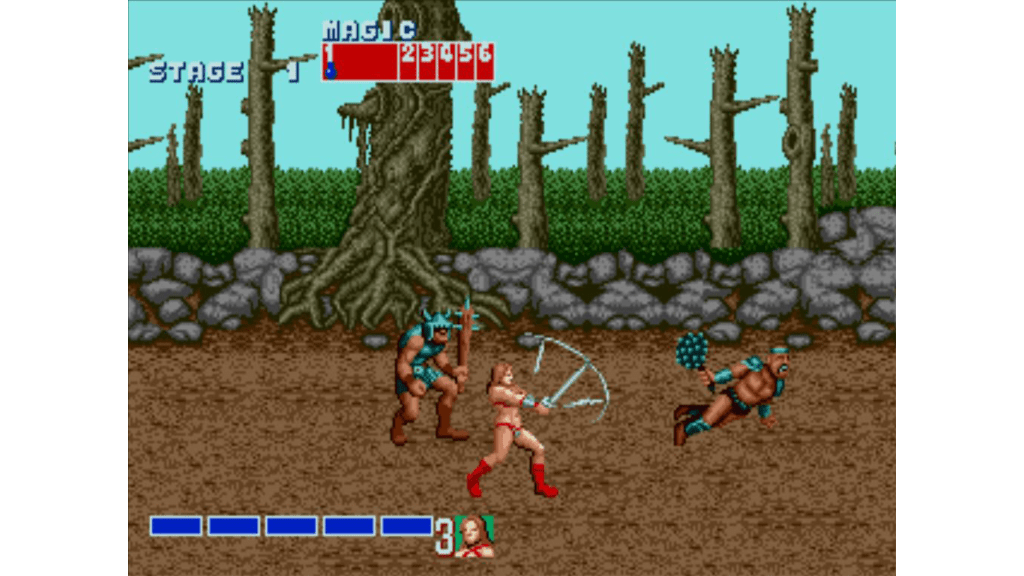 A screenshot from Golden Axe on the Sega Genesis.