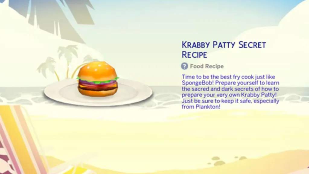 Krabby Patty Secret Recipe The Sims 4