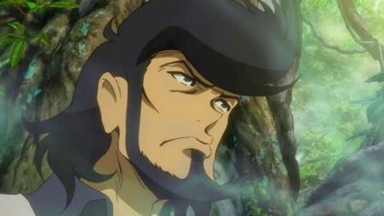 Lupin's character in a forest background