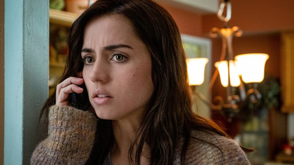 Ana de Armas as Marta talking on the phone in Knives Out