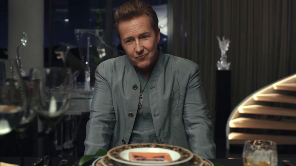 Edward Norton as Miles Bron in Glass Onion