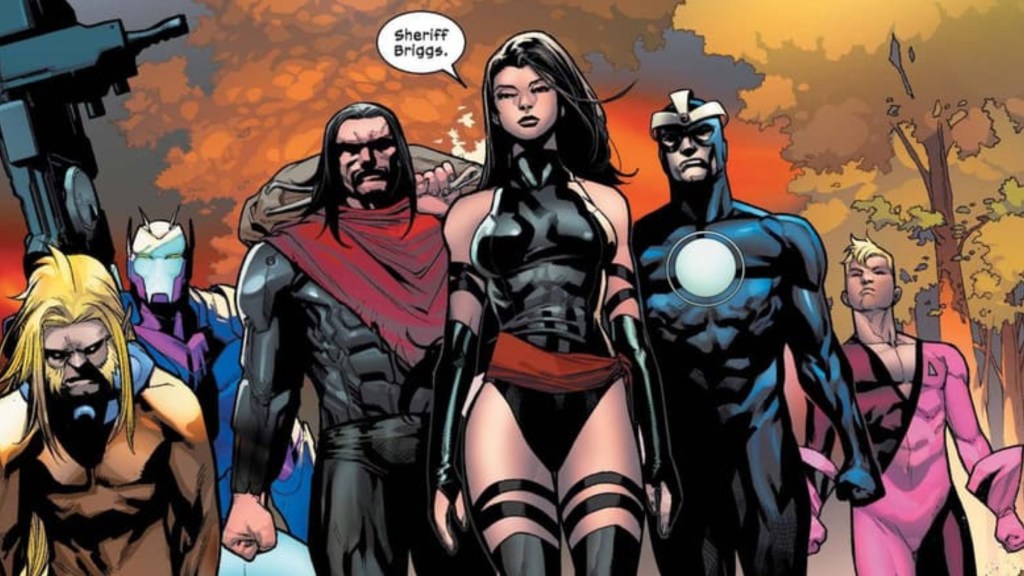 Psylocke leading the Hellions forward