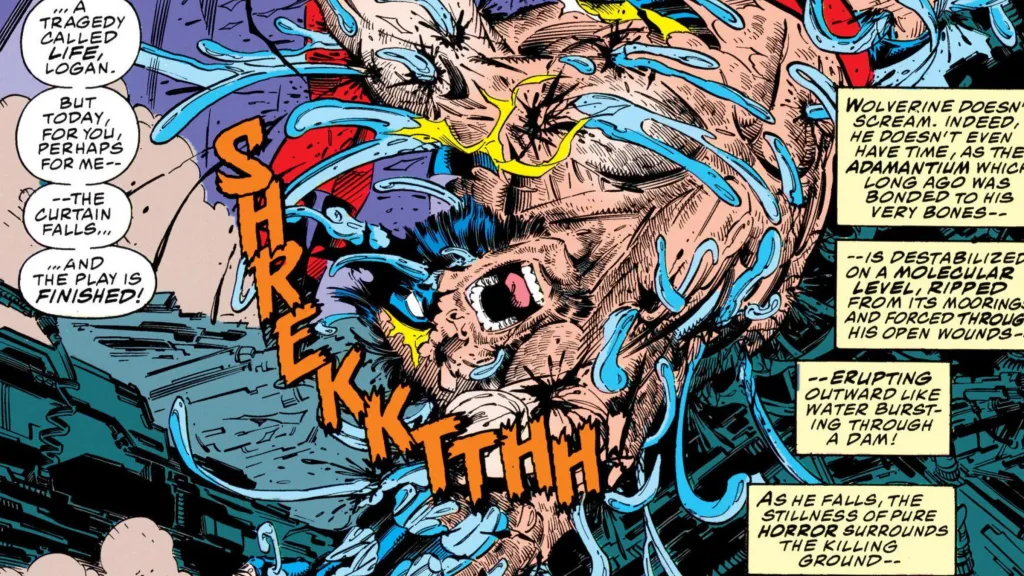Wolverine's adamantium being torn out of him