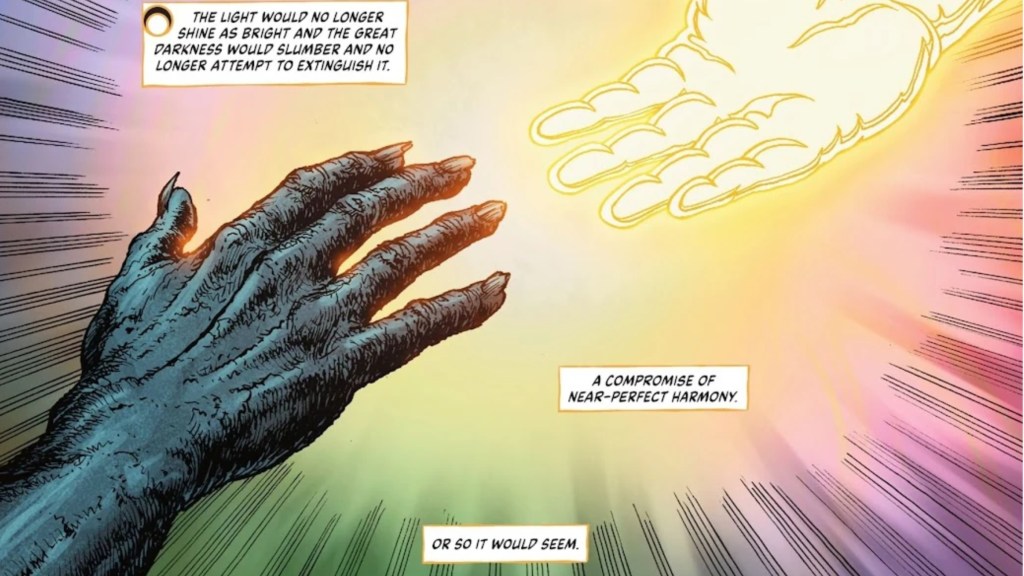 The hand of the Great Darkness and the Hand of Light