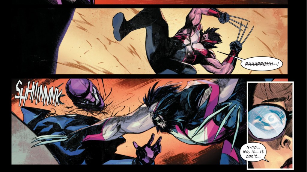 Wolverine killing the Cyclops Sentinel